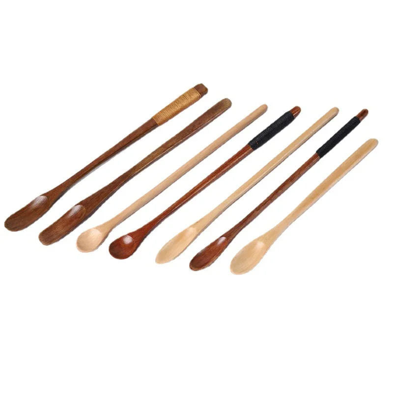 Small Wooden Spoon Children's Stirring Spoon Honey Long Handled Soup Spoon